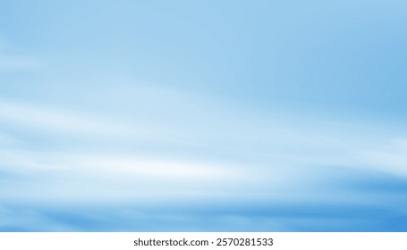 Sky blue background,Summer clear sky with cloud over beach. Vector cartoon nature background of Spring before sunset with bright sunlight,Horizon landscape beautiful dramatic white cloudy field