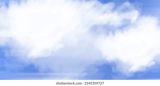 Sky Blue Background,Vector Clear Sky Cloud.Sunny day with sunlight morning in Winter,Horizon Nature Landscape daylight in afternoon