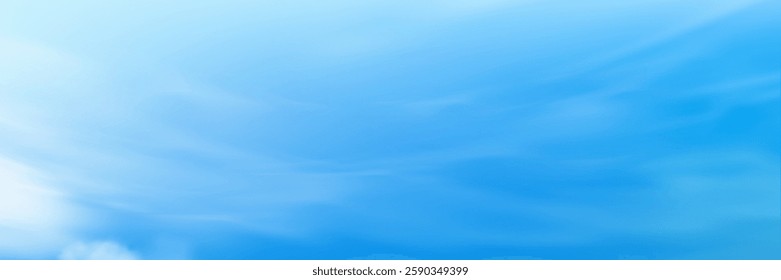 Sky Blue Background,Vector Clear Sky Cloud.Sunny day with sunlight morning in Summer,Horizon Nature Landscape daylight in afternoon Spring,Panoramic Nature Blue Gradient for Weather Banner 