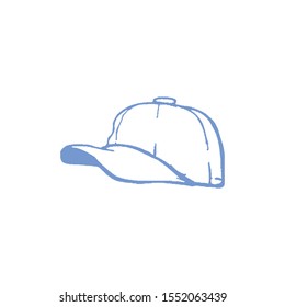 Sky blue baseball cap on white backdrop