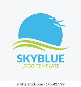 Sky Blue with Bird Logo Template