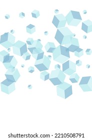 Vector blanco de fondo de la caja azul cielo. Tarjeta de regalo geométrica. Textura de datos de Blue Square. Ilustración creativa. Caos monocromo cúbico.