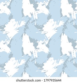 Sky blue Brush Stroke Camouflage abstract seamless pattern background suitable for fashion textiles, graphics