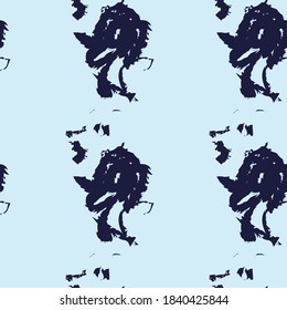Sky Blue Brush stroke fur pattern design for fashion prints, homeware, graphics, backgrounds