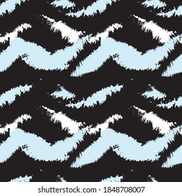 Sky Blue Brush stroke fur pattern design for fashion prints, homeware, graphics, backgrounds