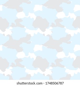 Sky blue Camouflage abstract seamless pattern background suitable for fashion textiles, graphics