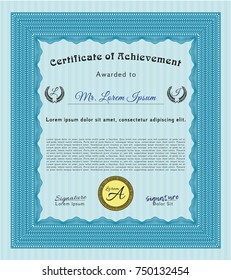 Sky blue certificate template