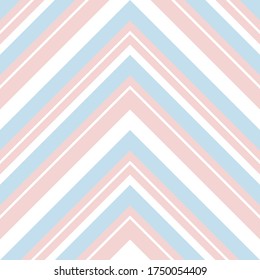 Sky blue Chevron diagonal striped seamless pattern background suitable for fashion textiles, graphics
