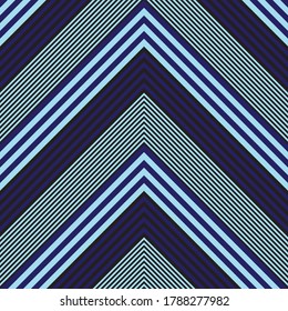 Sky blue Chevron diagonal striped seamless pattern background suitable for fashion textiles, graphics
