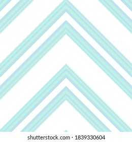 Sky blue Chevron diagonal striped seamless pattern background suitable for fashion textiles, graphics