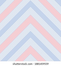 Sky blue Chevron diagonal striped seamless pattern background suitable for fashion textiles, graphics