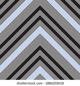 Sky blue Chevron diagonal striped seamless pattern background suitable for fashion textiles, graphics