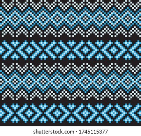 Sky Blue Christmas fair isle pattern background for fashion textiles, knitwear and graphics