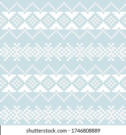 Sky Blue Christmas fair isle pattern background for fashion textiles, knitwear and graphics