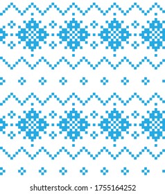 Sky Blue Christmas fair isle pattern background for fashion textiles, knitwear and graphics