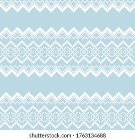 Sky Blue Christmas fair isle pattern background for fashion textiles, knitwear and graphics