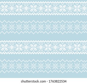 Sky Blue Christmas fair isle pattern background for fashion textiles, knitwear and graphics
