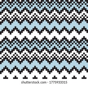 Sky Blue Christmas fair isle pattern background for fashion textiles, knitwear and graphics
