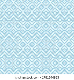 Sky Blue Christmas fair isle pattern background for fashion textiles, knitwear and graphics