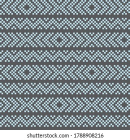 Sky Blue Christmas fair isle pattern background for fashion textiles, knitwear and graphics