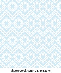 Sky Blue Christmas fair isle pattern background for fashion textiles, knitwear and graphics