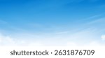 Sky Blue Clear Background With Cloud Light, Vector Banner Beach Morning, Cartoon Gradient Spring High Backdrop, Sunset Evening Illustration For Seasonal Travel, Nature Wallpaper And Coastal Design.