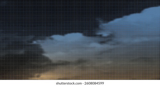 Sky blue with cloud background ,Vector Horizon beach sunset with yellow color on spring