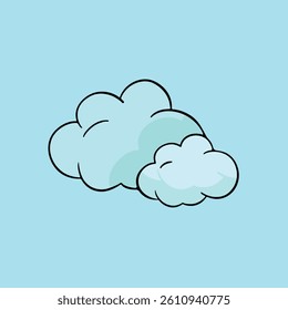 Sky blue and clouds background. Kids cartoon