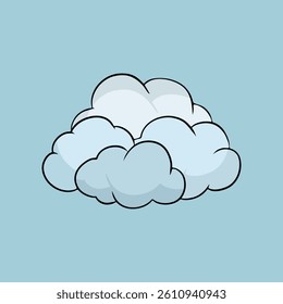 Sky blue and clouds background. Kids cartoon