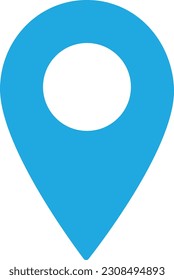 Sky Blue Colored Map Pin in vector format 
