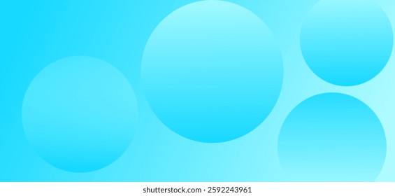 Sky blue colour abstract gradient background with geometric rounded shapes pattern design background vector illustration. Futuristic design pattern.