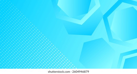 Sky blue colour abstract gradient background geometric hexagons pattern and white circles design background vector illustration eps10.