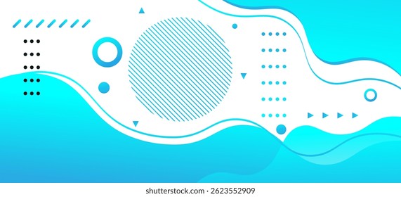 Sky blue colour modern wave - geometric circle shapes pattern design background vector illustration eps10. Perfect for modern projects, business, banner, poster, templates, company, artwork, backdrop.