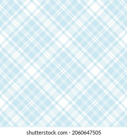 Sky Blue Diagonal Plaid Tartan textured Seamless pattern design suitable for fashion textiles and graphics