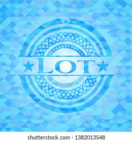 Lot sky blue emblem. Mosaic background