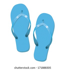 Céu Azul Flip Flops Verão Ilustração Vetor de Férias
