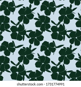 Sky blue Floral botanical seamless pattern background suitable for fashion prints, graphics, backgrounds and crafts
