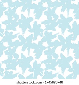 Sky Blue Floral brush strokes seamless pattern background for fashion prints, graphics, backgrounds and crafts