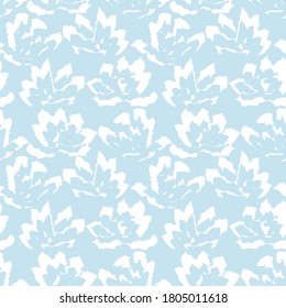 Sky Blue Floral brush strokes seamless pattern background for fashion prints, graphics, backgrounds and crafts