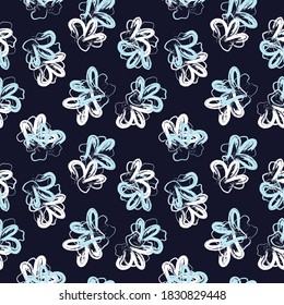 Sky Blue Floral brush strokes seamless pattern background for fashion prints, graphics, backgrounds and crafts