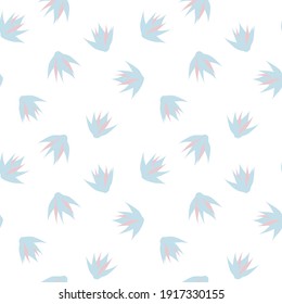 Sky Blue Floral brush strokes seamless pattern background for fashion prints, graphics, backgrounds and crafts