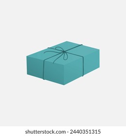 sky blue gift box isolated on white svg