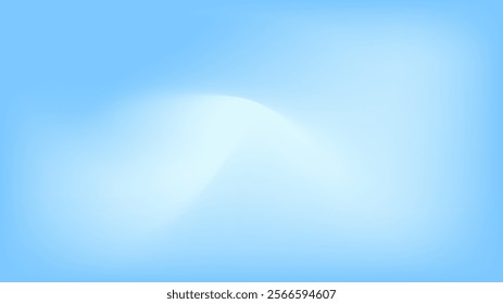 Sky Blue Gradient Vector Background. Abstract Light Blue Gradation Background. Soft Gradient Texture Banner Template. Modern Luxury Backdrop. Curve Layout Concept.