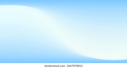 Plano de fundo do vetor de gradiente azul celeste. Fundo de gradação azul claro abstrato. Modelo de Faixa de Textura de Gradiente Suave. Fundo de luxo moderno. Conceito de layout de curva.