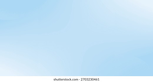 Plano de fundo do vetor de gradiente azul celeste. Fundo de gradação azul claro abstrato. Modelo de Faixa de Textura de Gradiente Suave. Fundo de luxo moderno. Conceito de layout de curva.