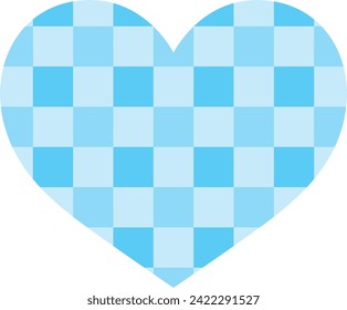 sky blue heart shape with small square inside, different shades and colors, heart vector illustration for valentines day.