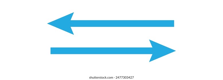  Icono azul cielo. Vector. Signo simple de flecha