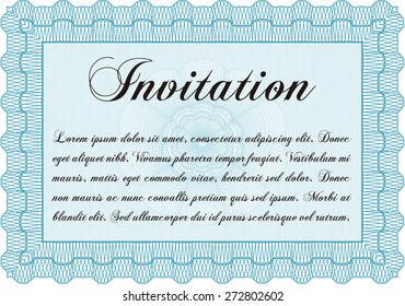 Sky blue invitation template