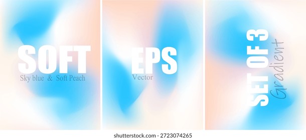 Fundo de gradiente de cor azul celeste e pêssego com transição suave, design abstrato moderno fresco ideal para branding, sites, banners e visuais limpos.