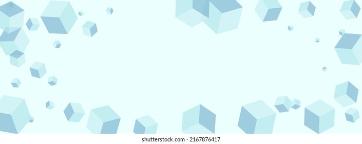 Sky Blue Polygon Background Blue Vector. Square Graphic Design. Blue-gray Box Geometry Card. Particles Illustration. Gray Blockchain Block.